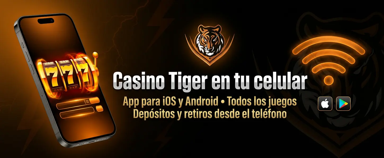 Casino Tiger app móvil - disponible para iOS y Android con todos los juegos