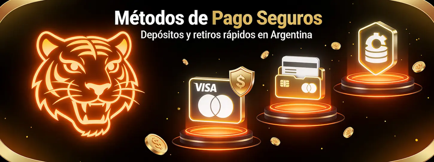 Métodos de pago disponibles en Casino Tiger Argentina: tarjetas, billeteras digitales y transferencias bancarias.
